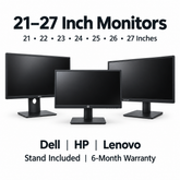 Dell, HP & Lenovo Monitors | 21–27 Inch | Stand Included | 6-Month Warranty