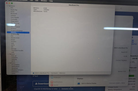  Apple MacBook M1 13.3 inch Retina Display 8GB RAM 256GB SSD
