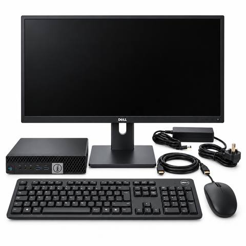 Mini PC Bundle with 24" Monitor | Core i5 6th Gen | 16GB RAM | 256GB SSD | WiFi | Windows 11 Pro