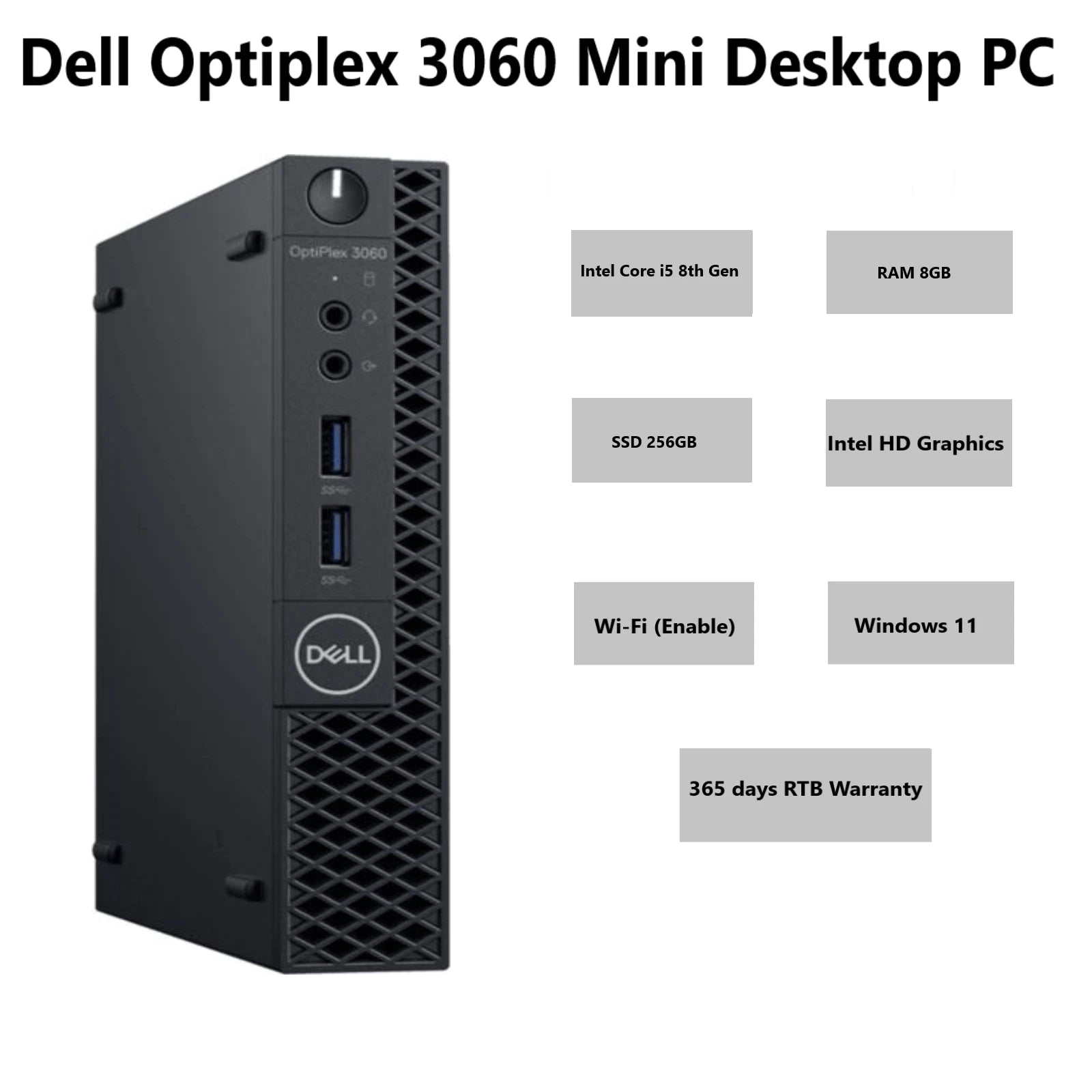 Dell OptiPlex 3060 Business Desktop PC Intel Core i5 8th Gen
