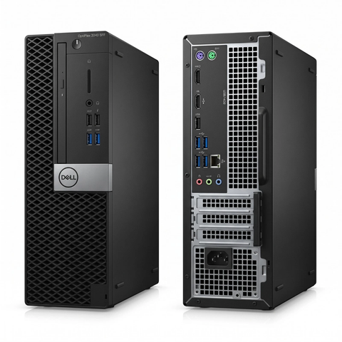 Dell OptiPlex 3040 SFF desktop PC front and rear view white background