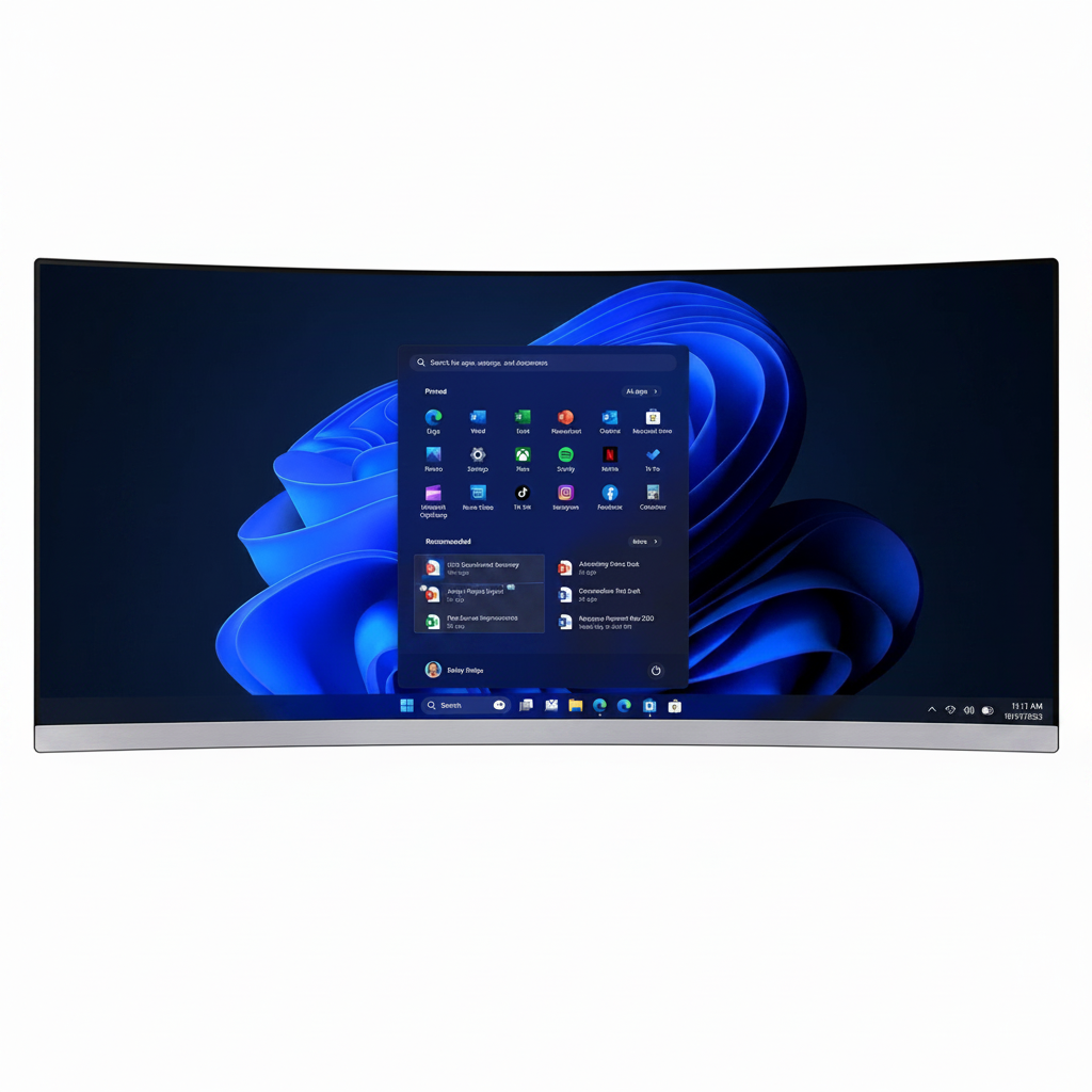 Samsung C34H890WJ 34 inch curved ultrawide QHD monitor white background