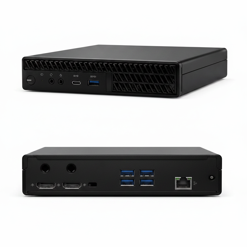 Dell OptiPlex 5090 Micro Mini PC front and rear view white background