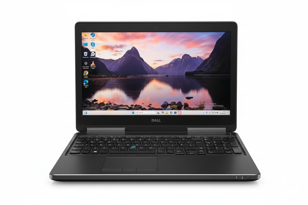 Dell Precision 7520 15.6 inch workstation laptop black white background