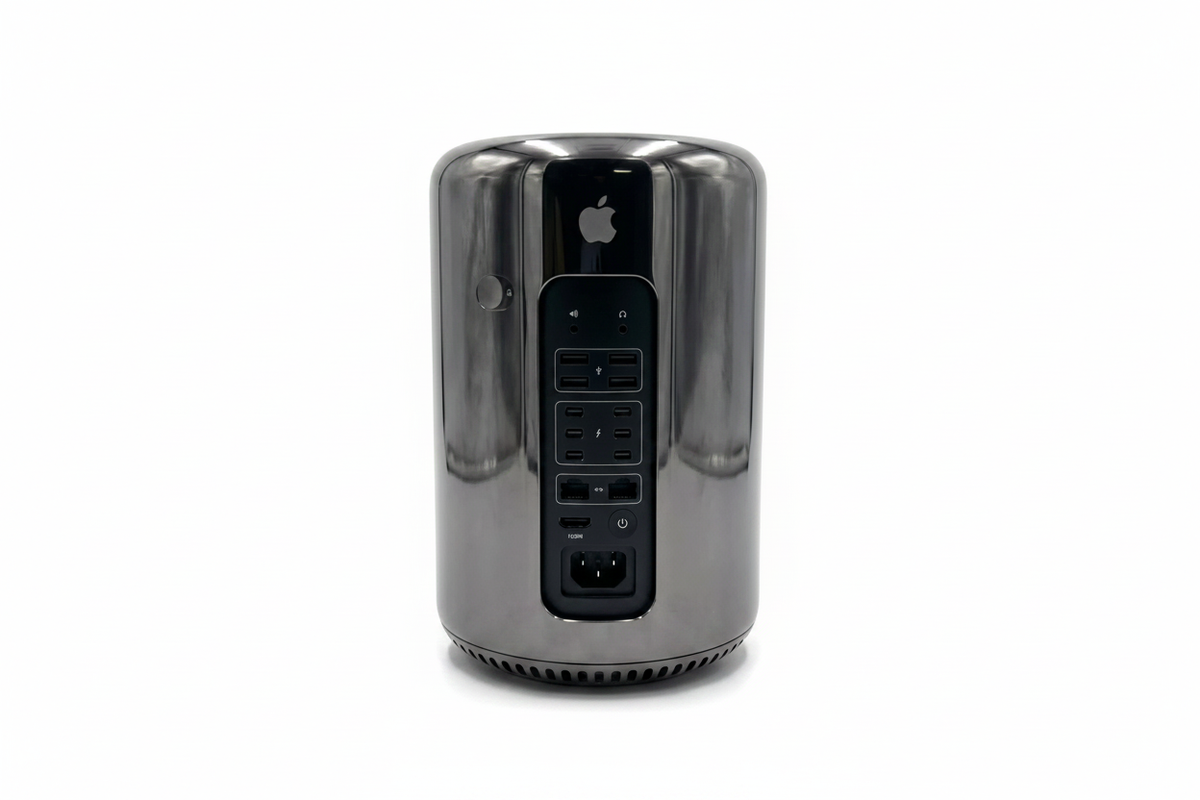 Apple Mac Pro A1481 cylinder desktop computer pure white background no border