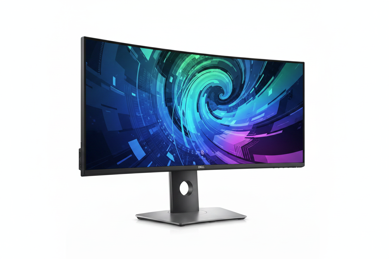 Dell UltraSharp U3417W 34 inch curved ultrawide monitor white background