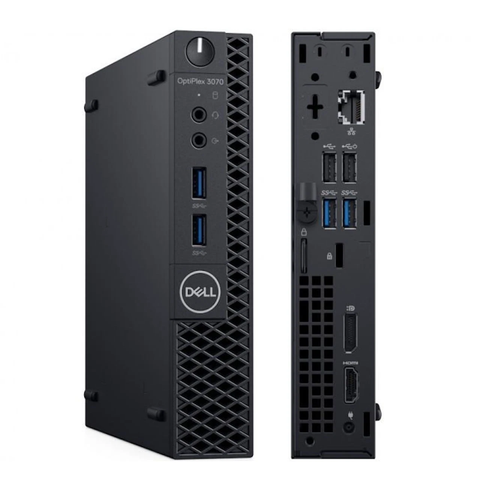 Dell Optiplex 3070 micro desktop PC front and rear view white background