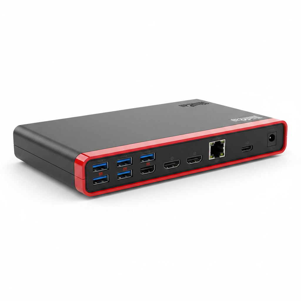 Lenovo ThinkPad Universal USB-C Dock 40AY docking station white background