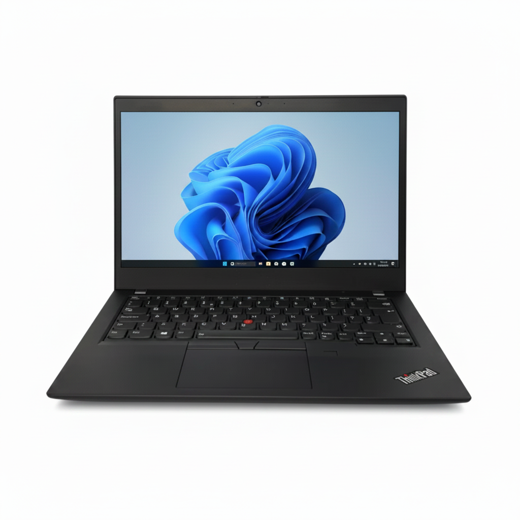 Lenovo ThinkPad X390 laptop front view pure white background no border