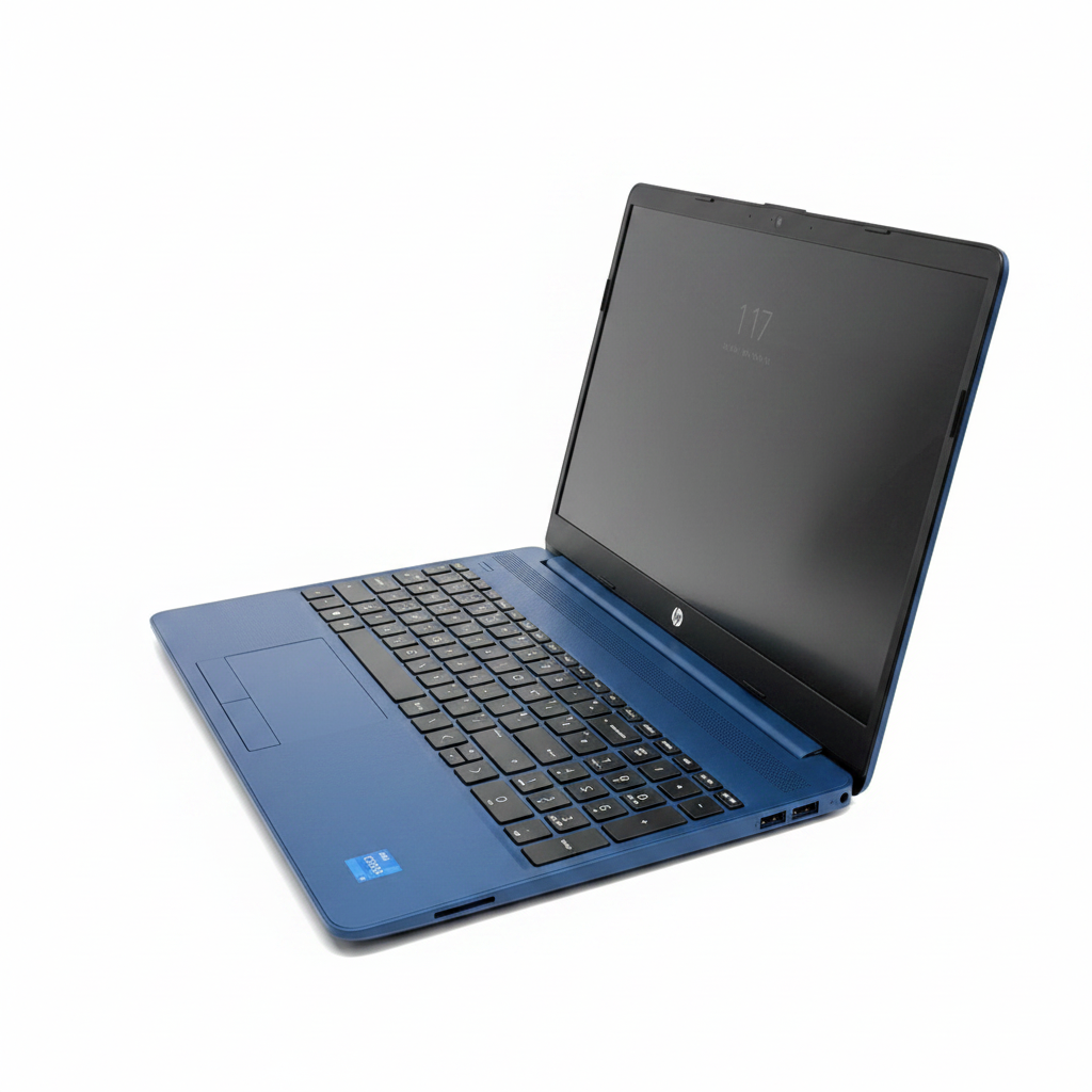 HP 250 G8 blue laptop pure white background no border