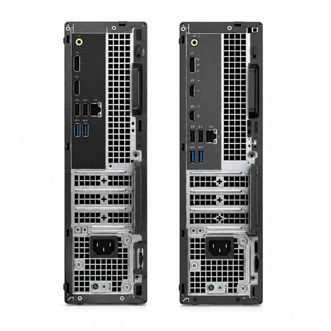 Dell OptiPlex 3070 and 3090 SFF desktop PC rear ports view showing DisplayPort HDMI USB Ethernet