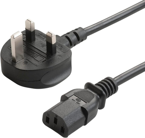 Kettle Lead Power Cable 3 Pin UK Plug For PC Monitor TV 1 Meter Free Delivery