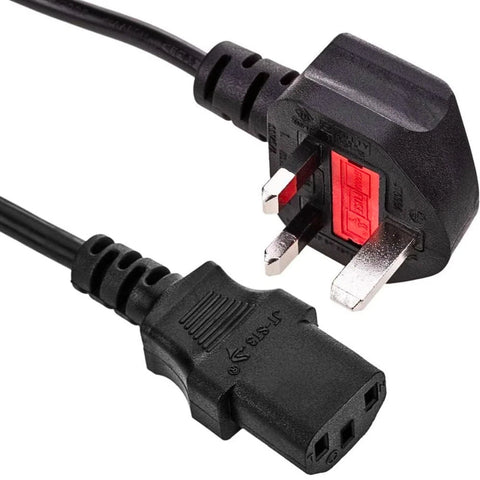 UK Plug to IEC C13 Power Cable PC Monitor Kettle Lead Black 13A