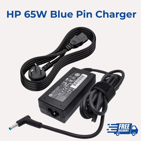 HP Blue Pin Charger 65W 19.5V 3.33A AC Laptop Adapter Charger UK Plug