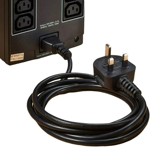 UK Plug to IEC C13 Power Cable PC Monitor Kettle Lead Black 13A