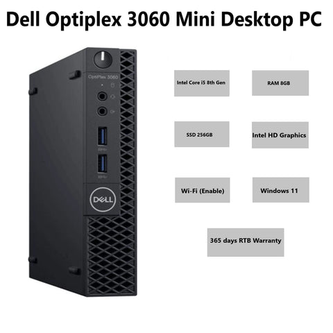 Dell OptiPlex 3060 i5 8th Gen 8GB 256GB SSD Windows 11 PC HDMI USB WiFi