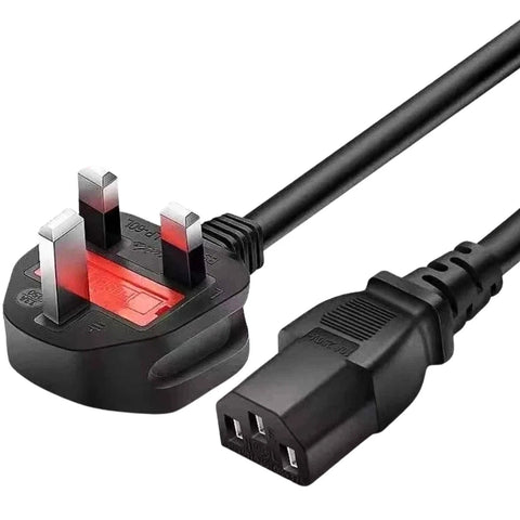 UK Plug to IEC C13 Power Cable PC Monitor Kettle Lead Black 13A